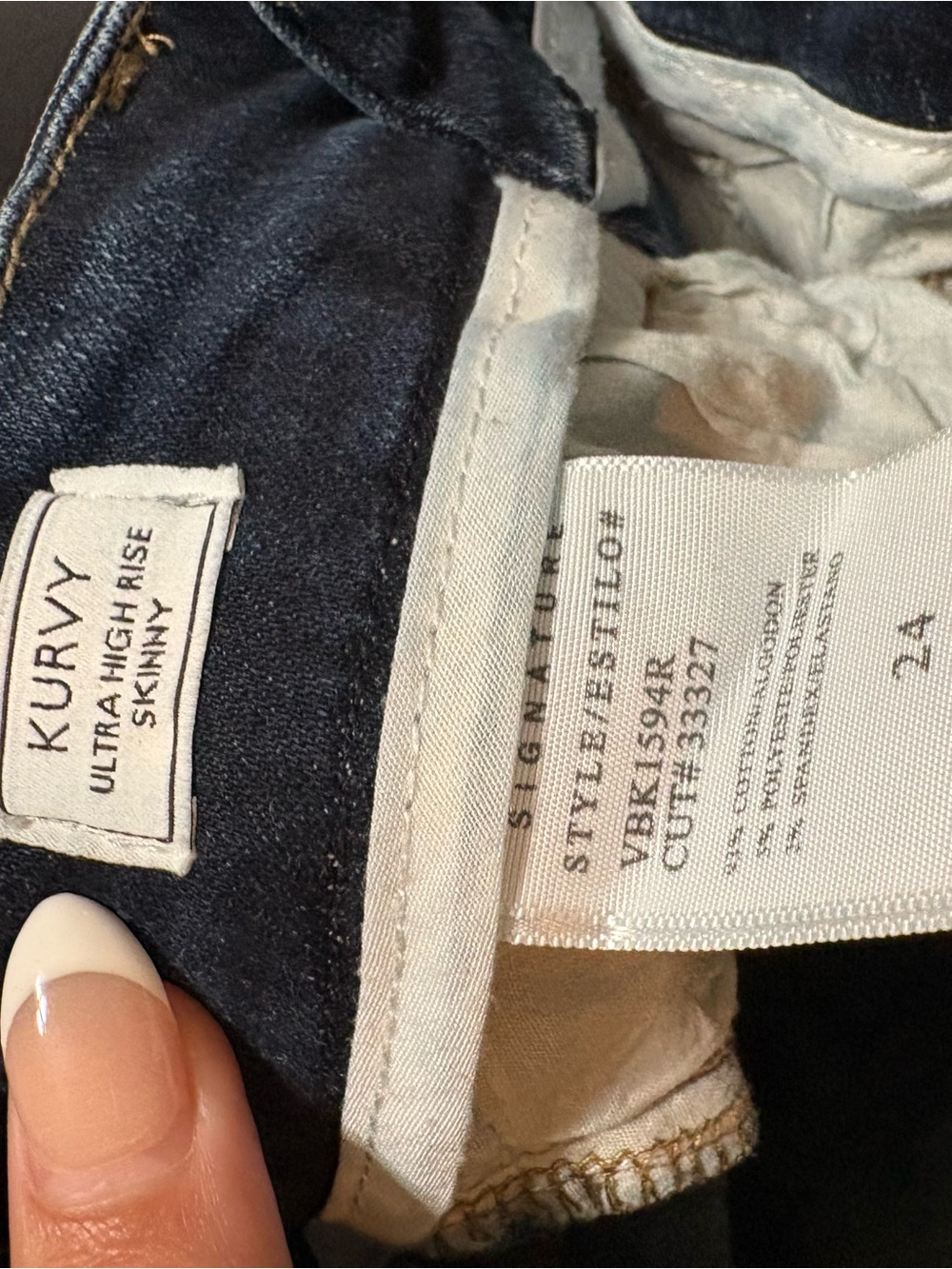 Kancan kurvy ultra high rise Dark Blue Stretch Skinny Jeans - Picture 3 of 3